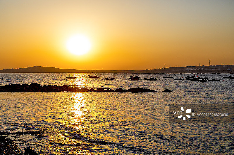 黄岛区琅琊台日落图片素材