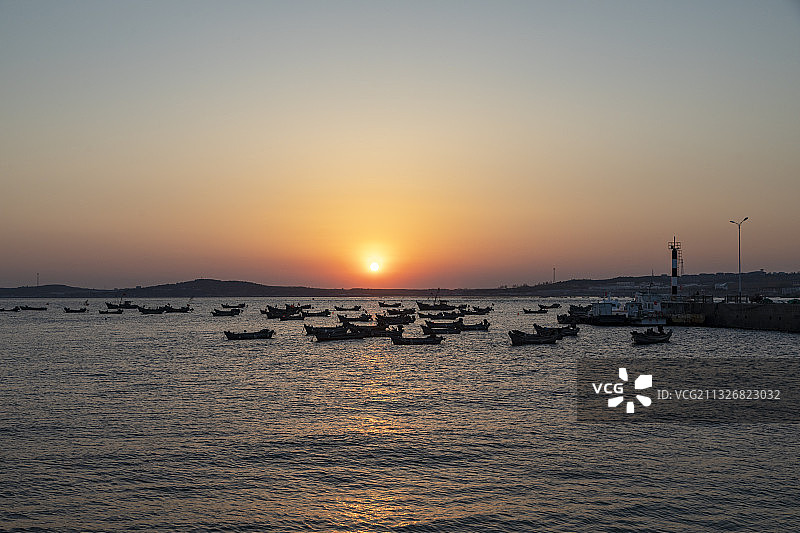 黄岛区琅琊台日落图片素材