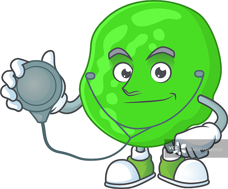 卡通胃部不适的医生工作图片素材