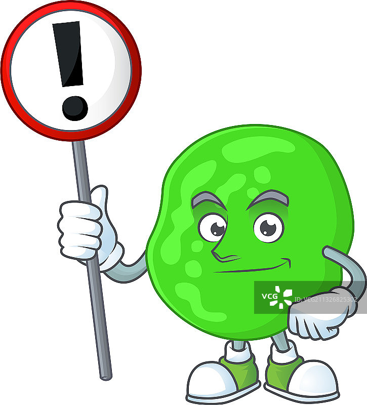 卡通风格胃囊球菌举着标牌图片素材