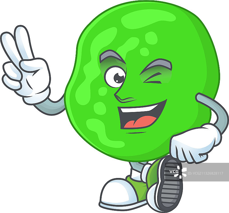 微笑的囊状胃与两根手指图片素材