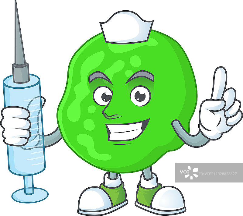 拿着注射器的卡通护士图片素材