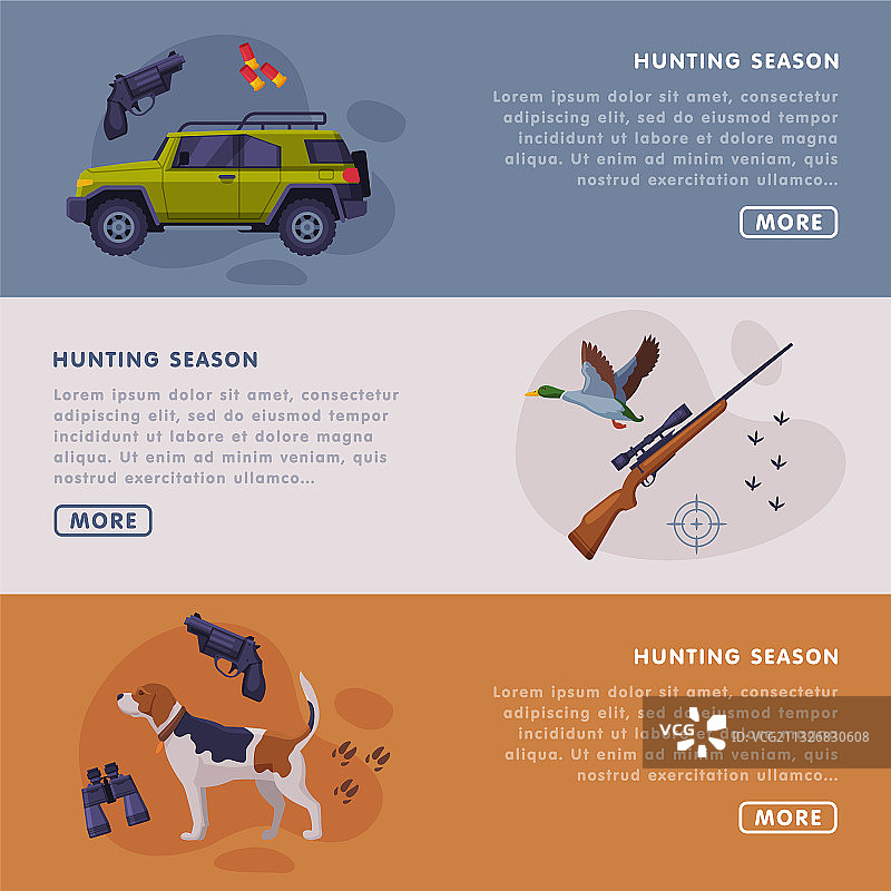 狩猎季着陆页横向模板图片素材