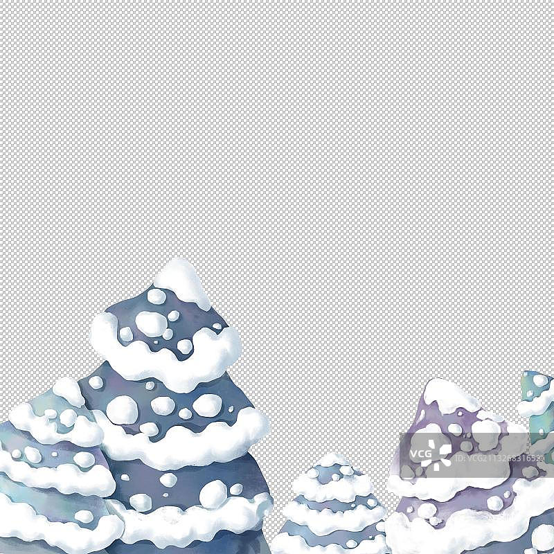 覆盖雪的松树图片素材