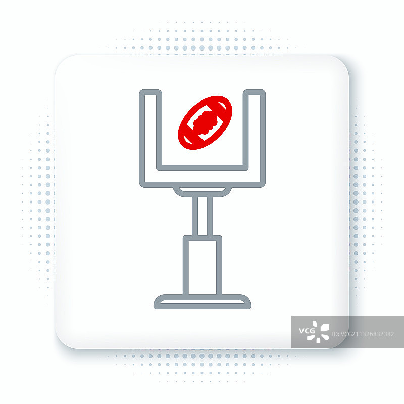 线条美式橄榄球门柱和橄榄球图片素材