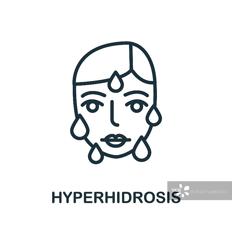 多汗症图标的简单元素图片素材