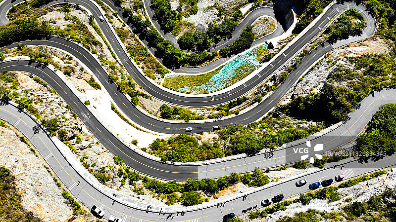 红井路 HongJing Road In mountain图片素材