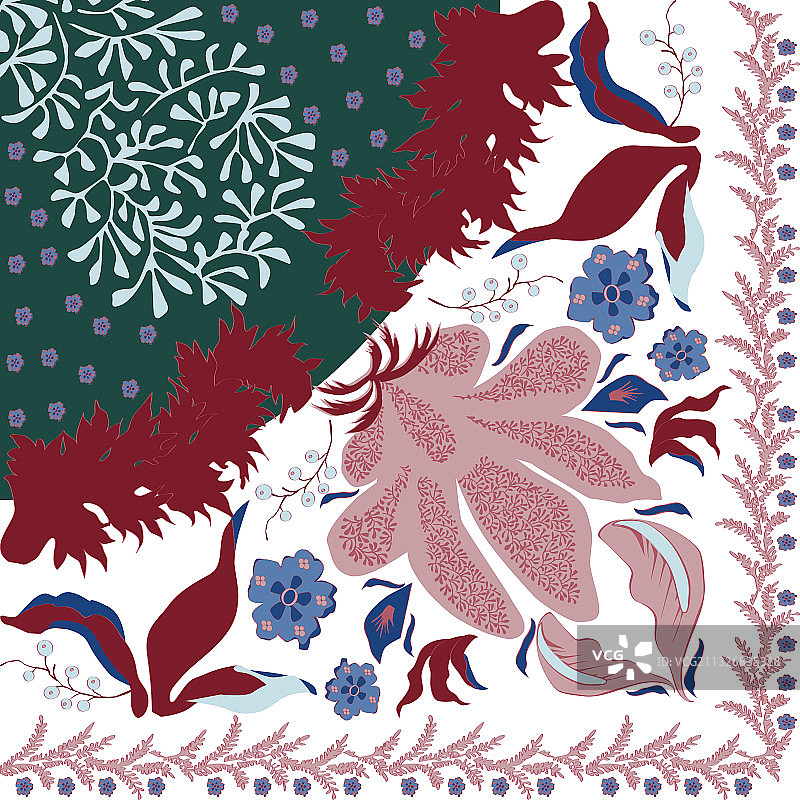 夏秋色 blooming 丝巾图片素材