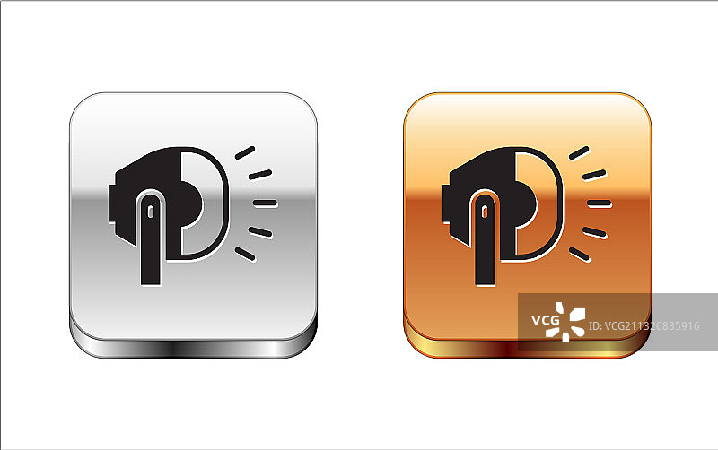 白色背景上孤立的黑色自行车头灯图标图片素材