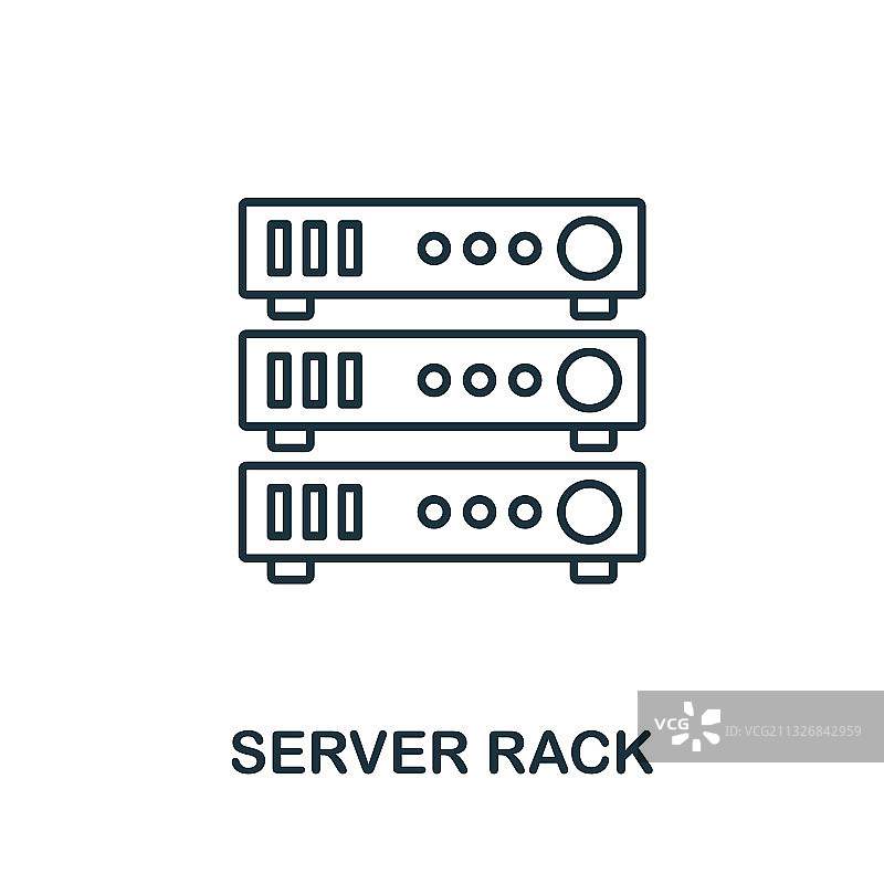 服务器机架图标线性数据元素图片素材