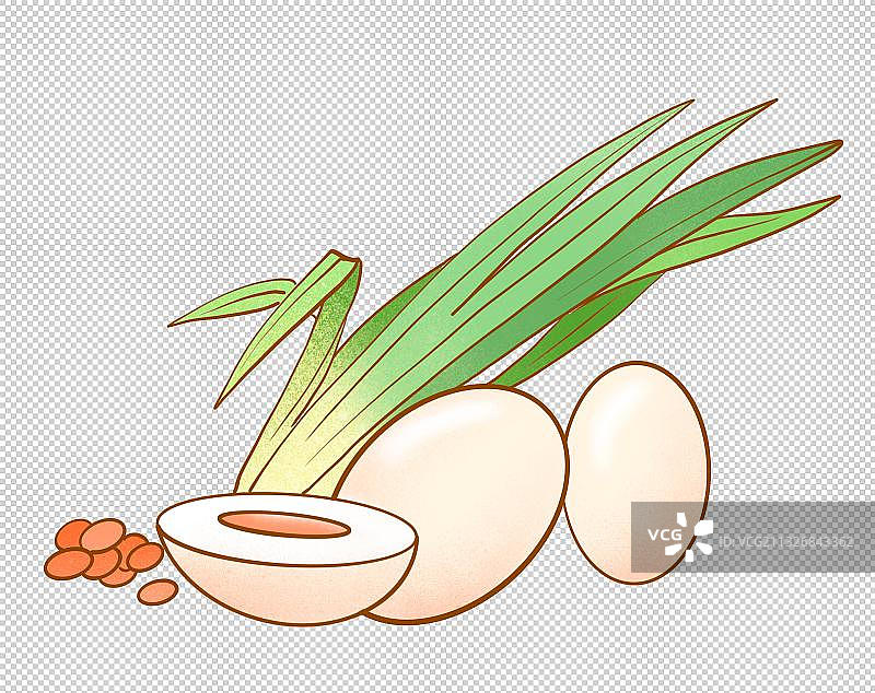 漫画简笔画韭菜炒鸡蛋食品元素图片素材