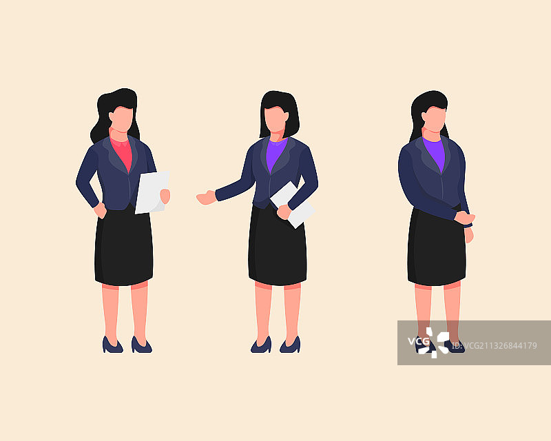 手持物品的商务女人合集图片素材