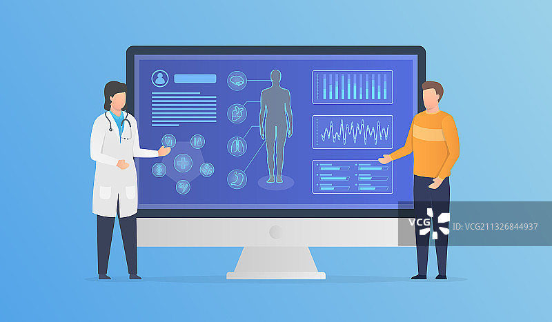 医生分析人体健康图片素材