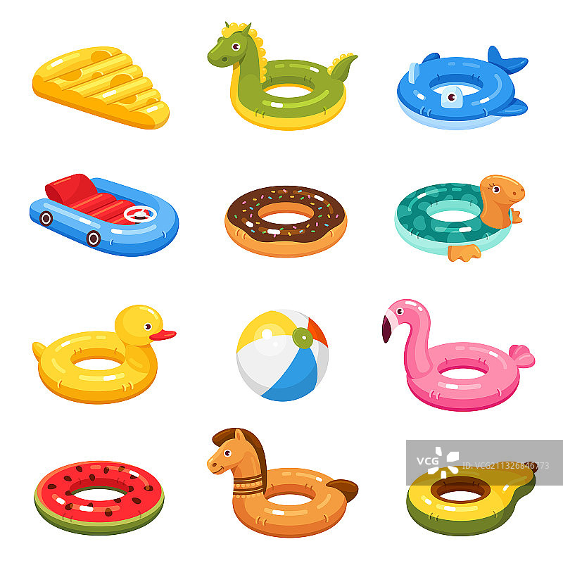 儿童充气游泳圈套装图片素材