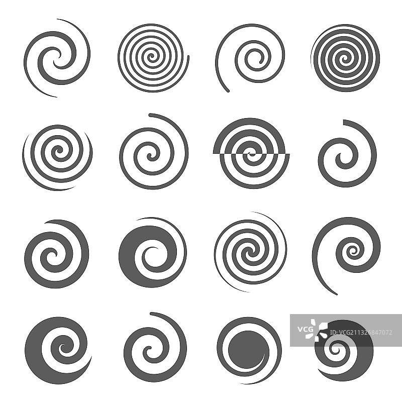 螺旋线图标集合图片素材