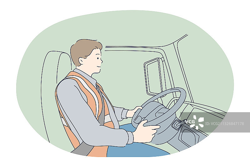 在檩条运输中担任司机的工作图片素材