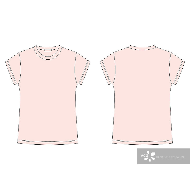 儿童粉色T恤空白模板图片素材