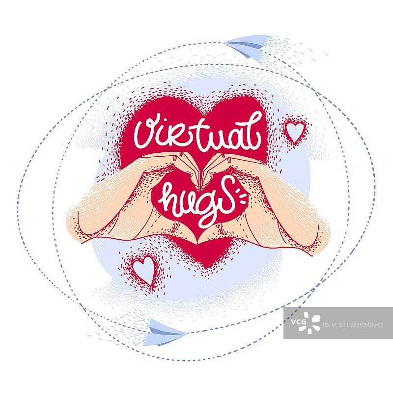 带有手部的虚拟拥抱图标书法图片素材