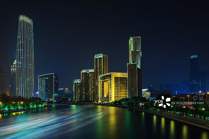 天津海河夜景图片素材