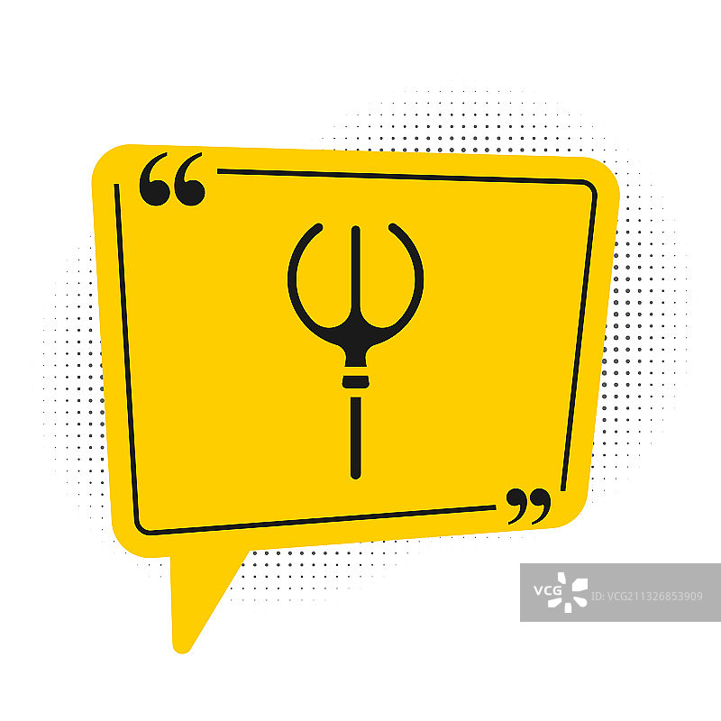 白色背景上的黑色海王星三叉戟图标图片素材