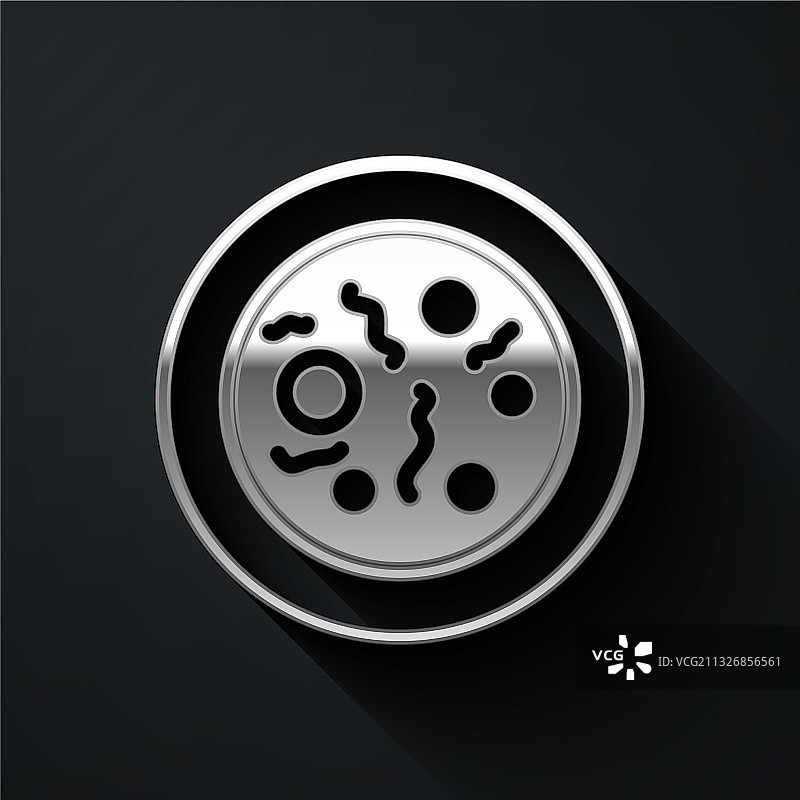 培养皿细菌银色图标图片素材