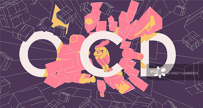 强迫症与女人图片素材