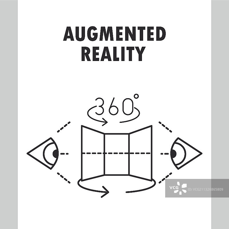 增强现实360度全景视图线条图片素材