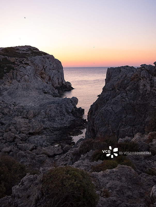罗德岛日落海景图片素材