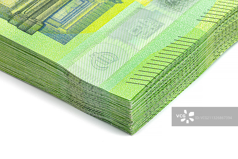 德国波恩白色背景上的绿色织物特写图片素材