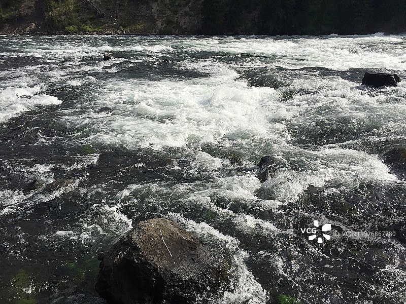 美国怀俄明州黄石国家公园瀑布风景图片素材