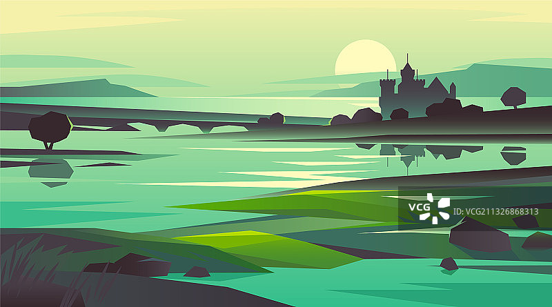 绿色调的自然景观图片素材