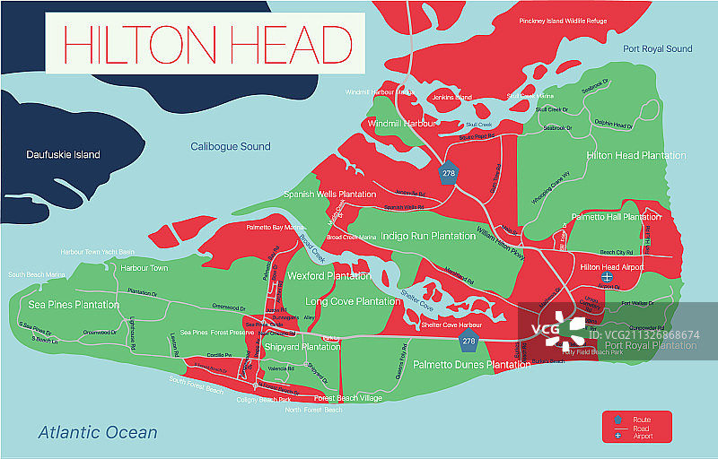 希尔顿 Head 详细的可编辑地图图片素材