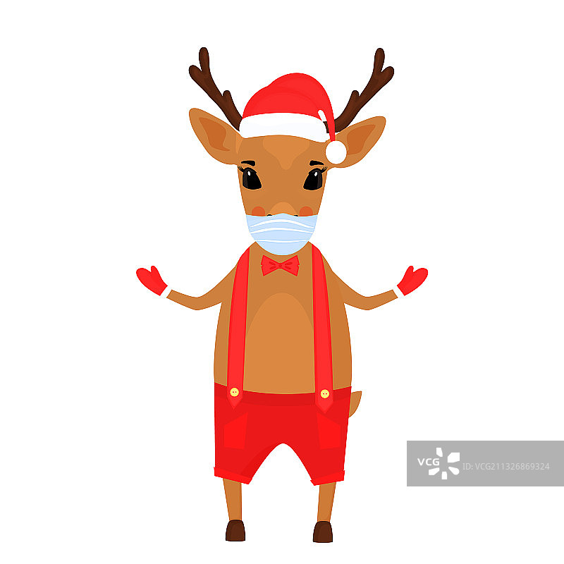 卡通圣诞驯鹿角色图片素材