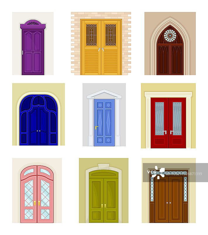 作为铰链可移动屏障的古代和现代门图片素材