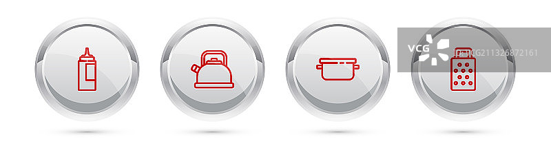 带柄水壶酱油瓶烹饪线条图标图片素材