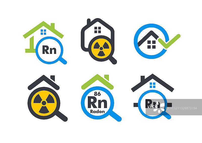 带放大镜的房屋扁平卡通风格图标图片素材