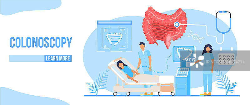 医疗Web应用的结肠镜检查概念图片素材