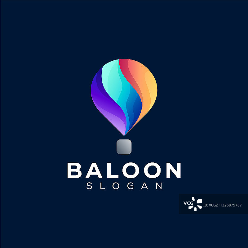 彩色渐变气球Logo设计图片素材