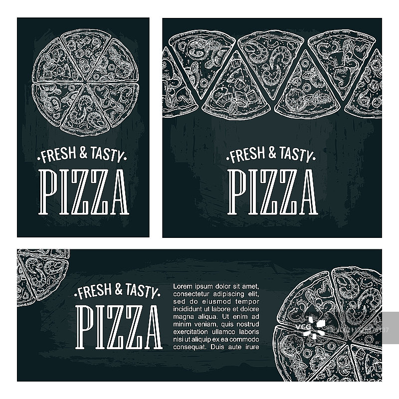 披萨海报：意式香肠夏威夷风味图片素材