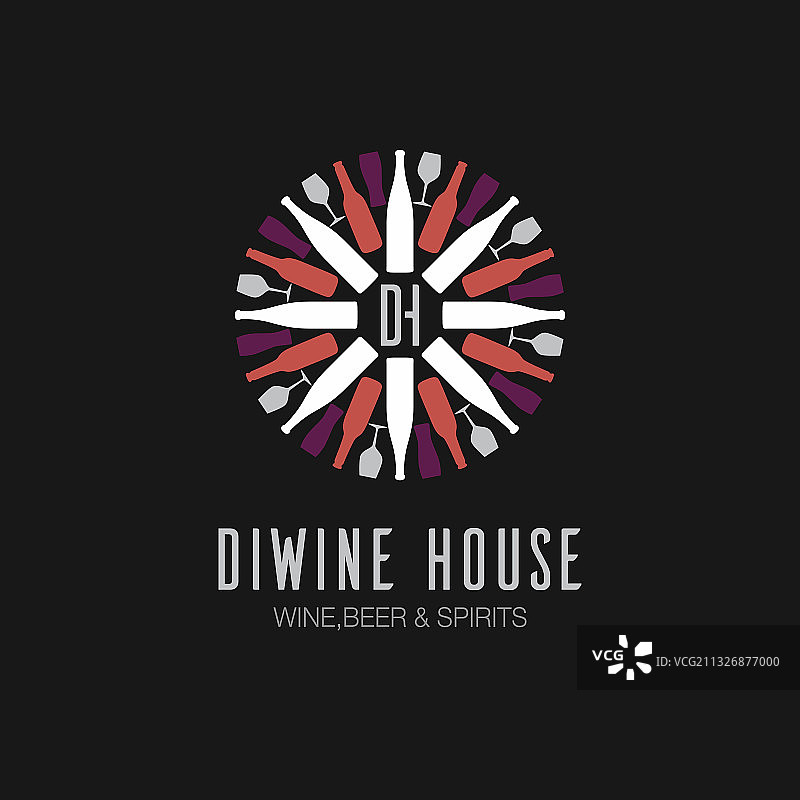 葡萄酒商店和酒吧标签图片素材