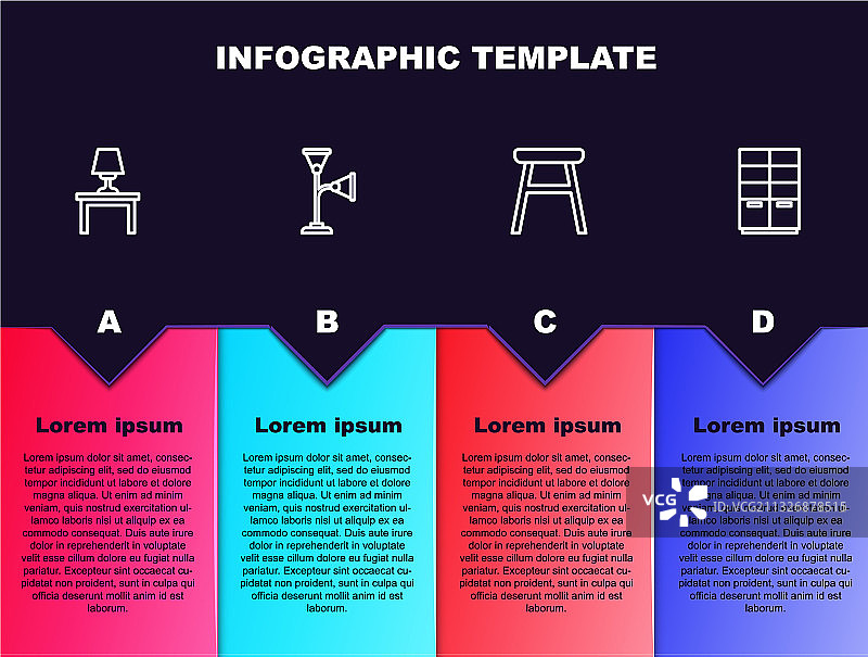 线条台灯桌子地板椅子图片素材