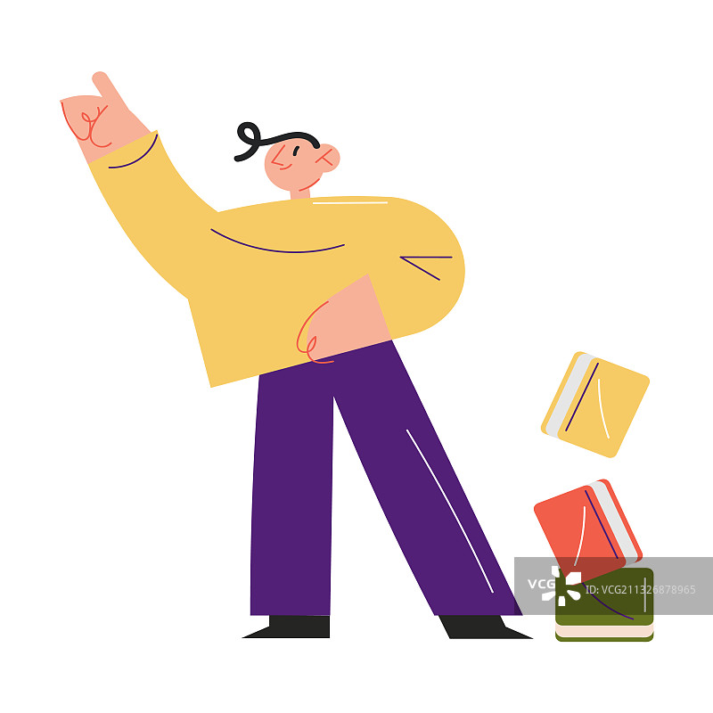 在图书馆里快乐的年轻男学生图片素材