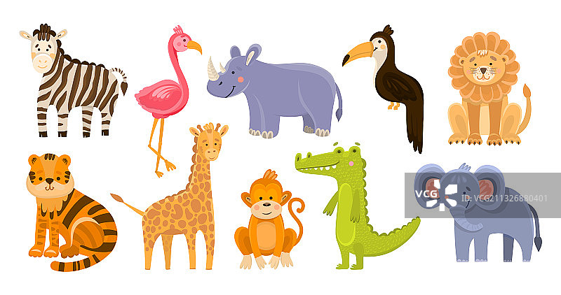 非洲丛林趣味动物图案合集图片素材