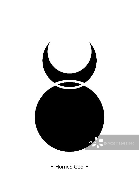 威卡教带角神灵图标图片素材