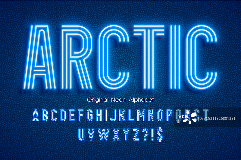 霓虹灯3D字母发光现代字体图片素材