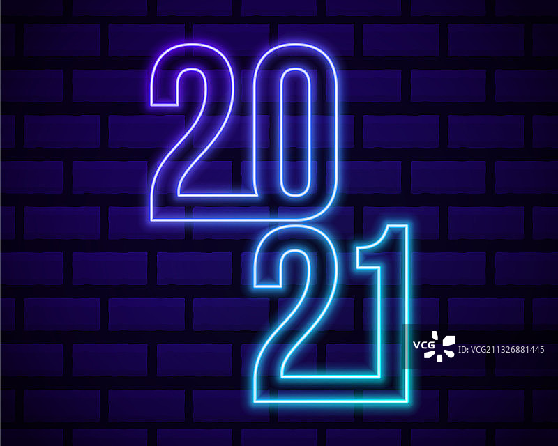 彩色霓虹2021新年banner图片素材