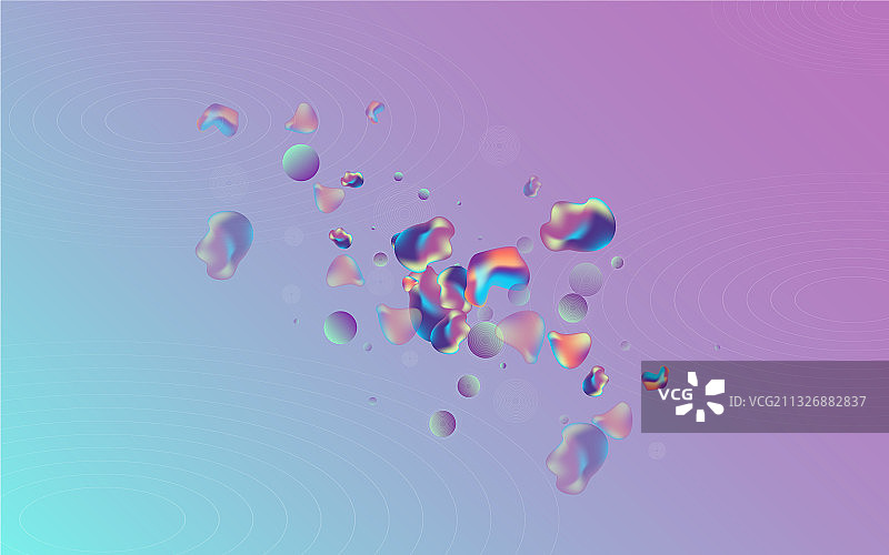彩虹色气泡创意蓝色背景图片素材