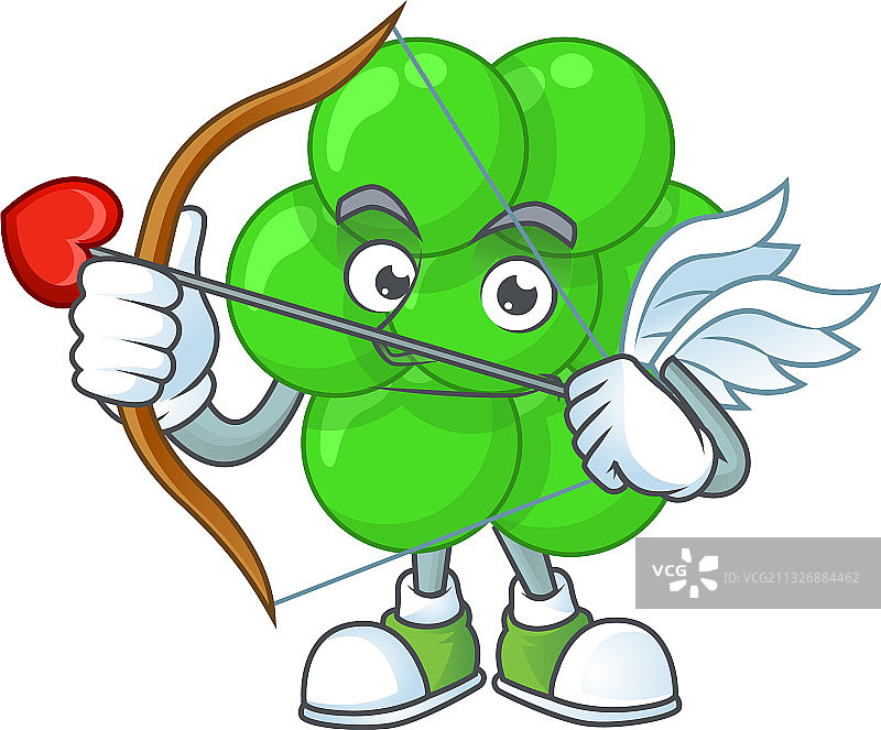 带箭的可爱金黄色葡萄球菌丘比特图片素材