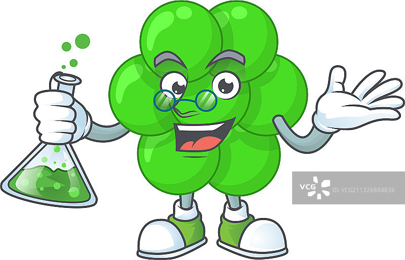 聪明的金黄色葡萄球菌教授卡通图片素材