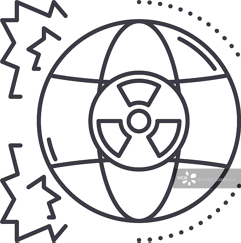 核战争线性隔离图标图片素材